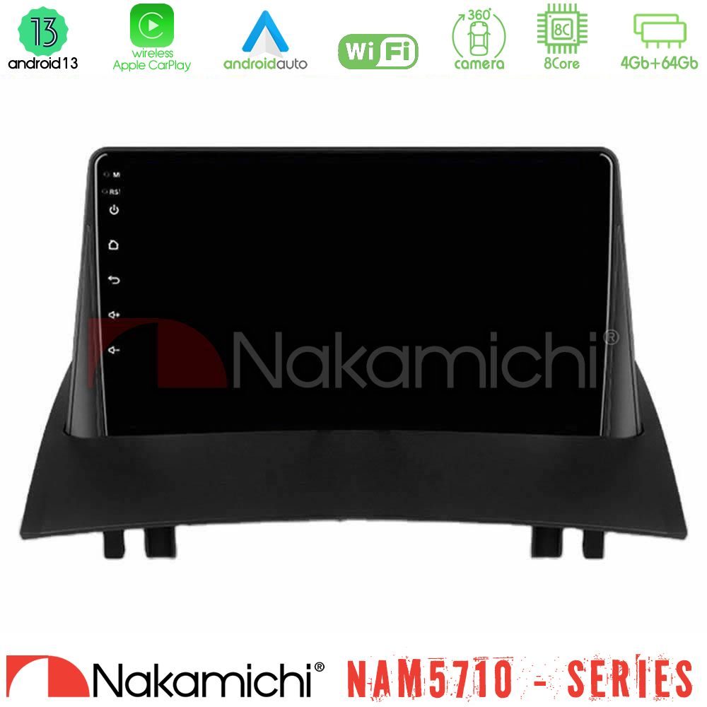 Nakamichi NAM5710 Series 8Core Android13 4+64GB  Renault Megane 2 2002-2008 Navigation Multimedia Tablet 9"