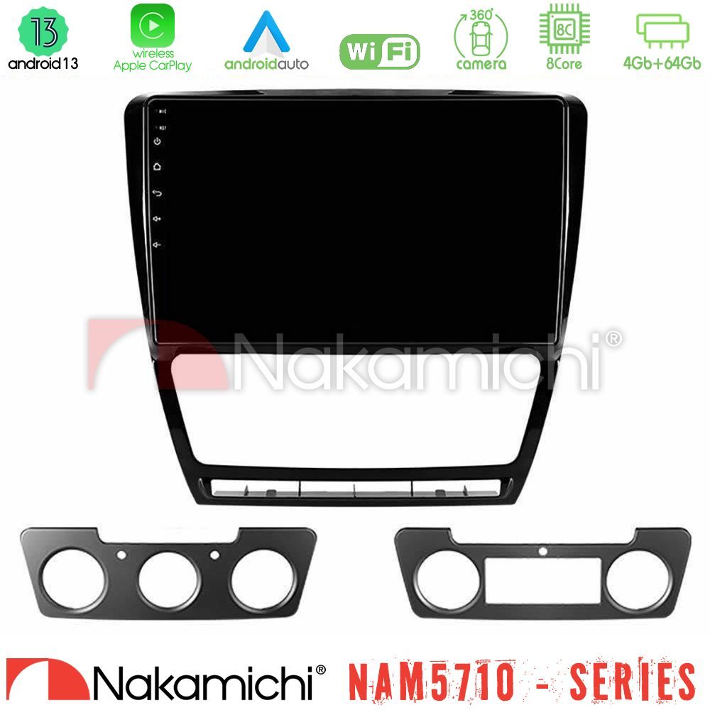Nakamichi NAM5710 Series 8Core Android13 4+64GB  Skoda Octavia 5 Navigation Multimedia Tablet 10"