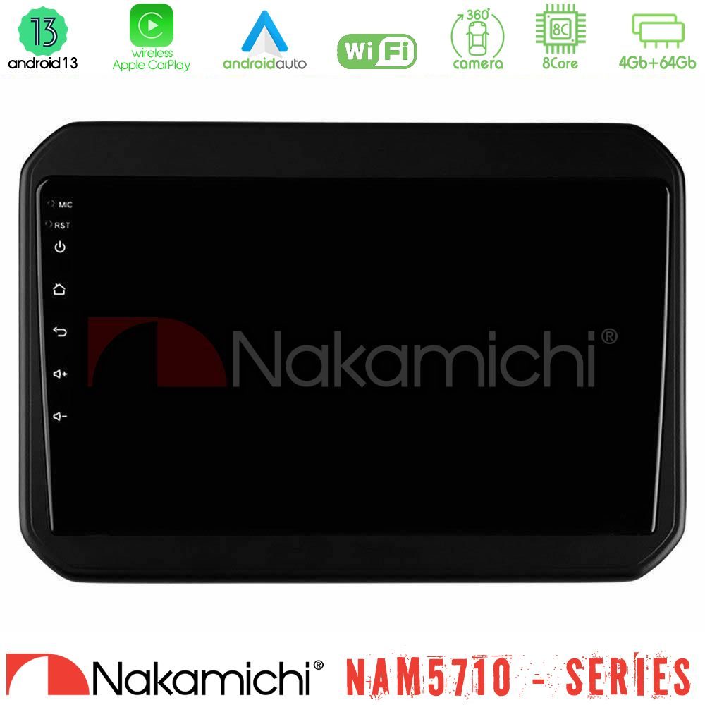Nakamichi NAM5710 Series 8Core Android13 4+64GB  Suzuki Ignis Navigation Multimedia Tablet 9"