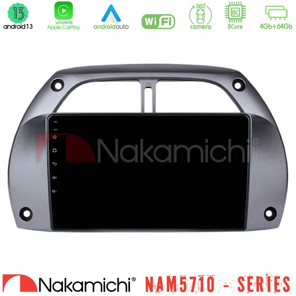 Nakamichi NAM5710 Series 8Core Android13 4+64GB  Toyota RAV4 2001 - 2006 Navigation Multimedia Tablet 9"
