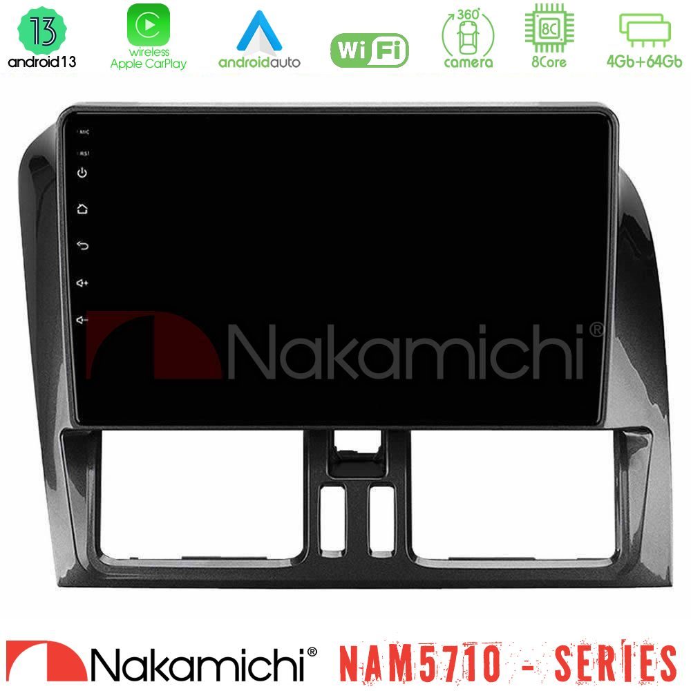 Nakamichi NAM5710 Series 8Core Android13 4+64GB  Volvo XC60 2009-2012 Navigation Multimedia Tablet 9"
