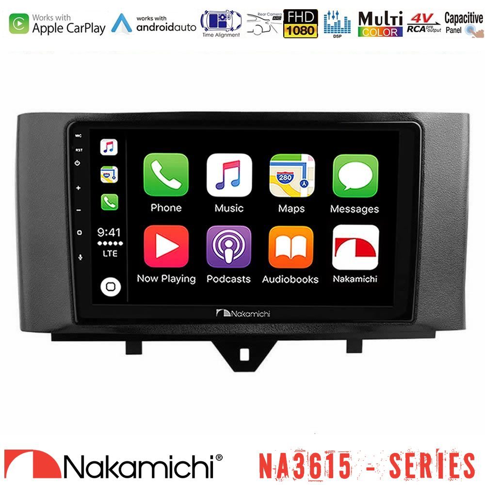 Nakamichi NA3615 Series Με Wireless Carplay & Android Auto  Smart 451 Facelift Media Station Tablet 9"