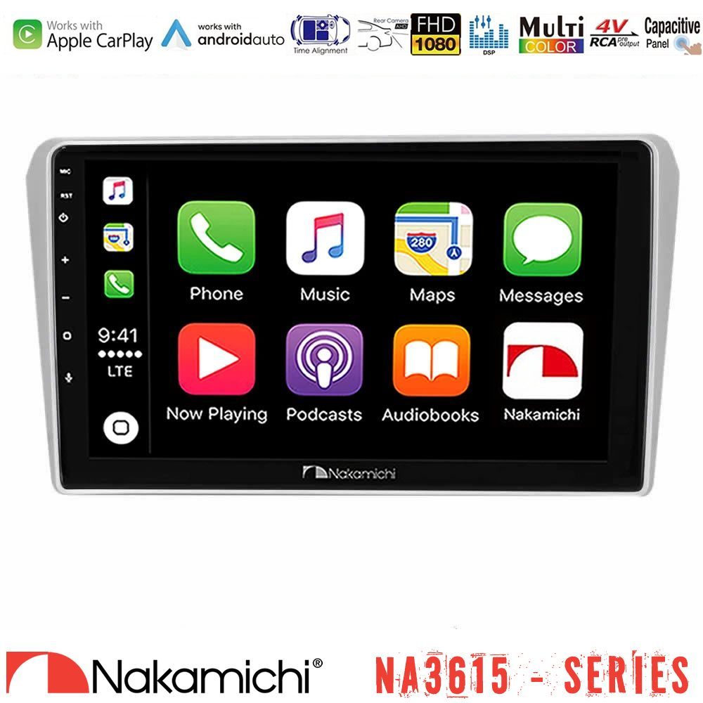 Nakamichi NA3615 Series Με Wireless Carplay & Android Auto  Toyota Avensis T25 02/2003–2008 Media Station Tablet 9"