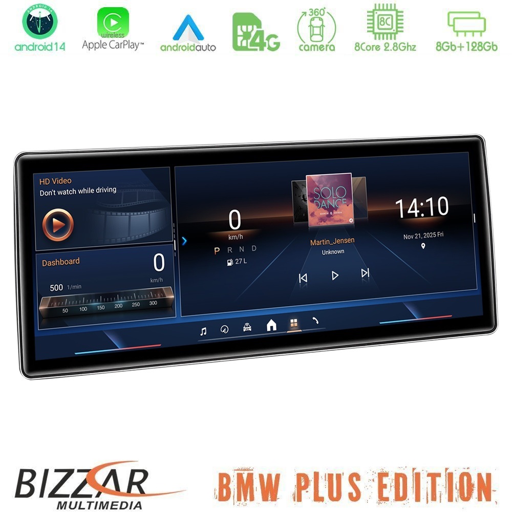 Alternative view of Bizzar Plus Edition BMW 3er/4er(F30/F32) EVO Android14 (8+128GB) Navigation Multimedia 12.3" Slim Pro