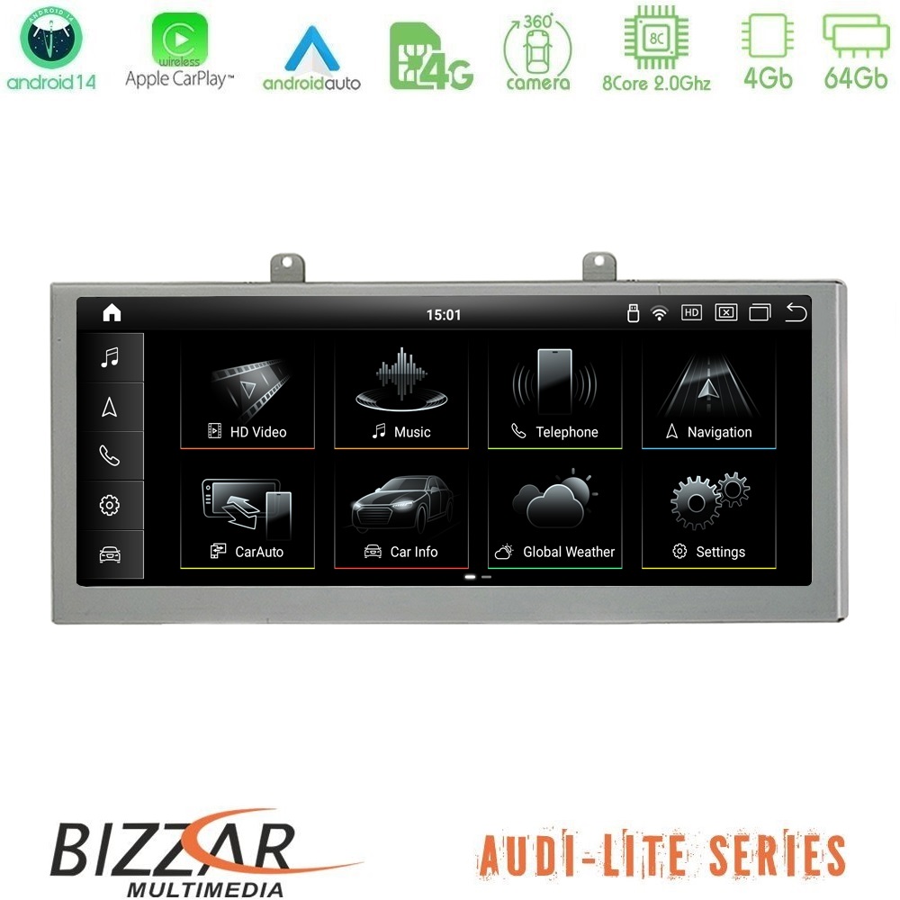 Alternative view of Bizzar Lite Edition Audi A4 (B8.5) 2013-2015 Android14 8Core (4+64GB) Navigation Multimedia 8.8"