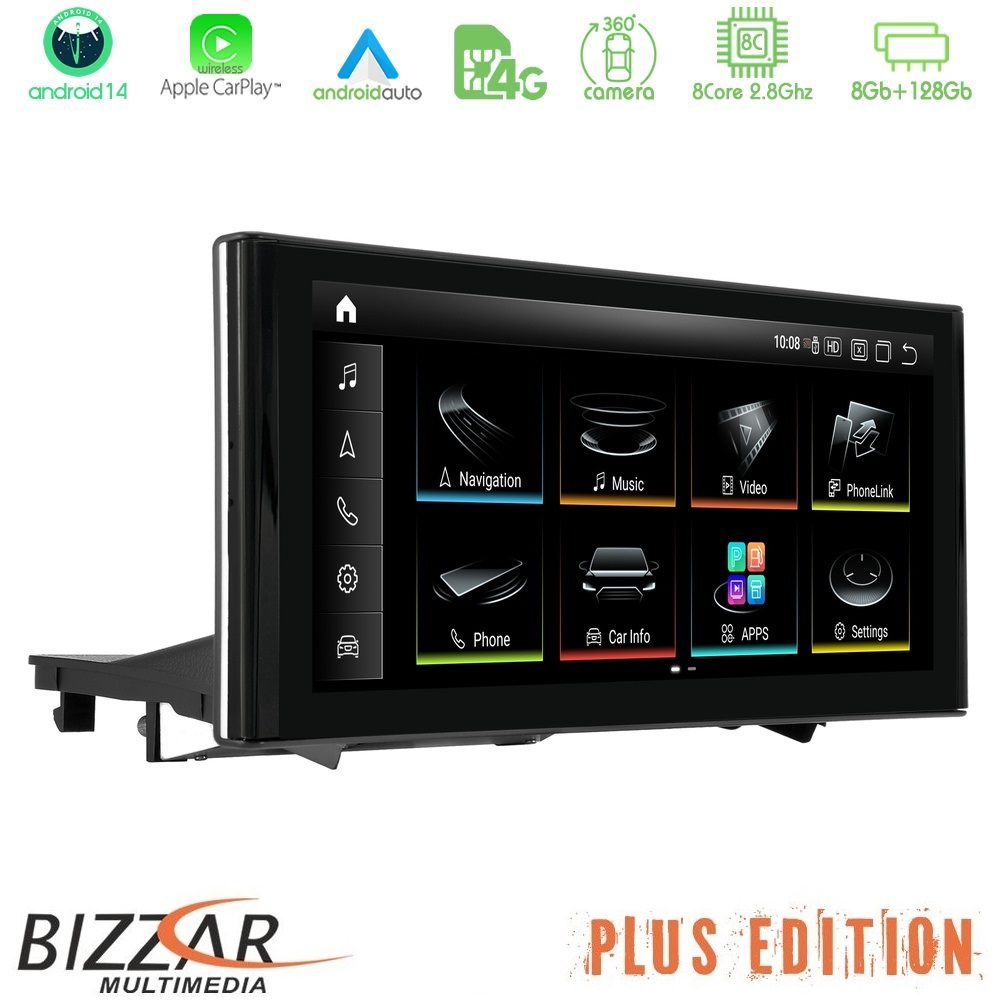 Alternative view of Bizzar Plus Edition Audi A3 (8V) 2013-2020 Android14 8Core (8+128GB) Navigation Multimedia 10.25" HD Anti-reflection
