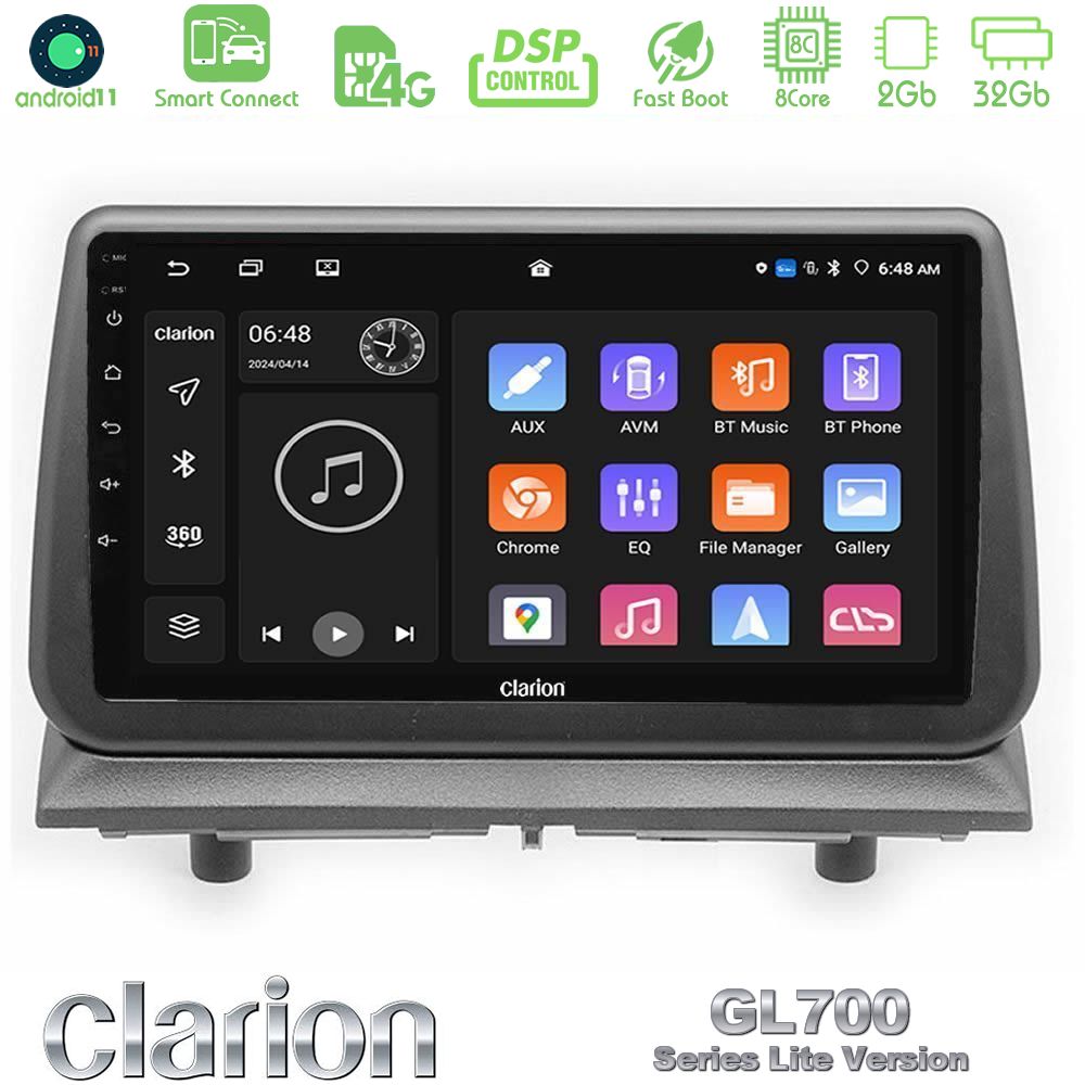 Clarion GL700 Lite Series Dodge Nitro 2007-2011 8Core Android11 2+32GB Navigation Multimedia Tablet 9" Με Carplay & Android Auto Με Carplay & Android Auto