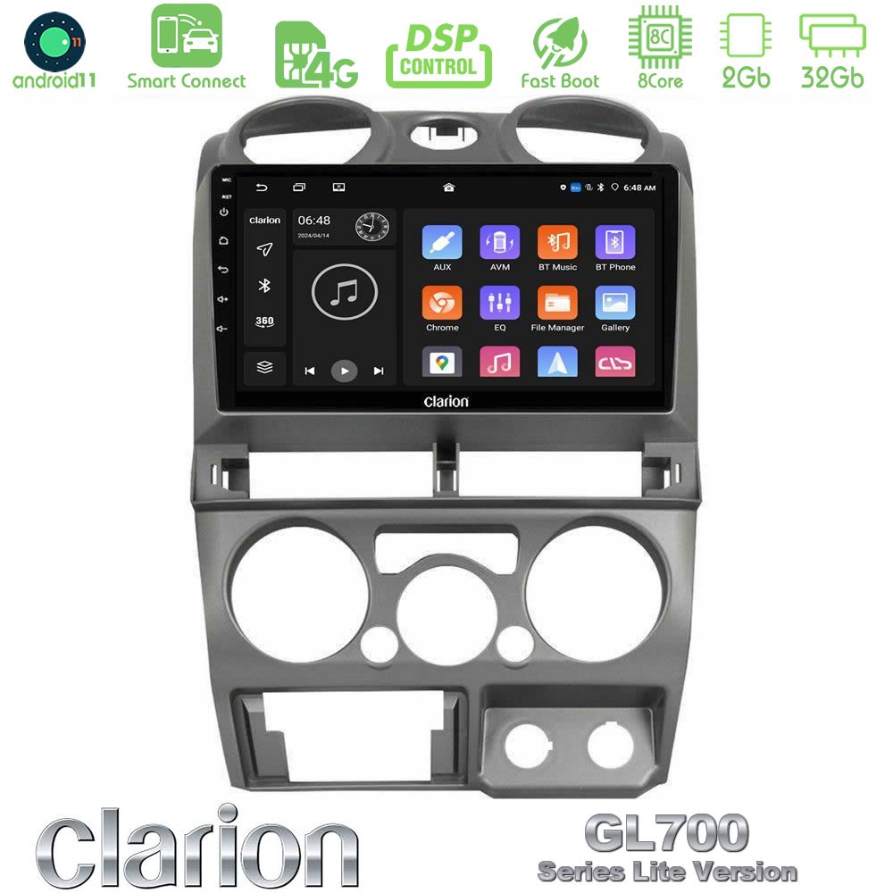 Clarion GL700 Lite Series 8Core Android11 2+32GB Isuzu D-Max 2007-2011 Navigation Multimedia Tablet 9" Με Carplay & Android Auto