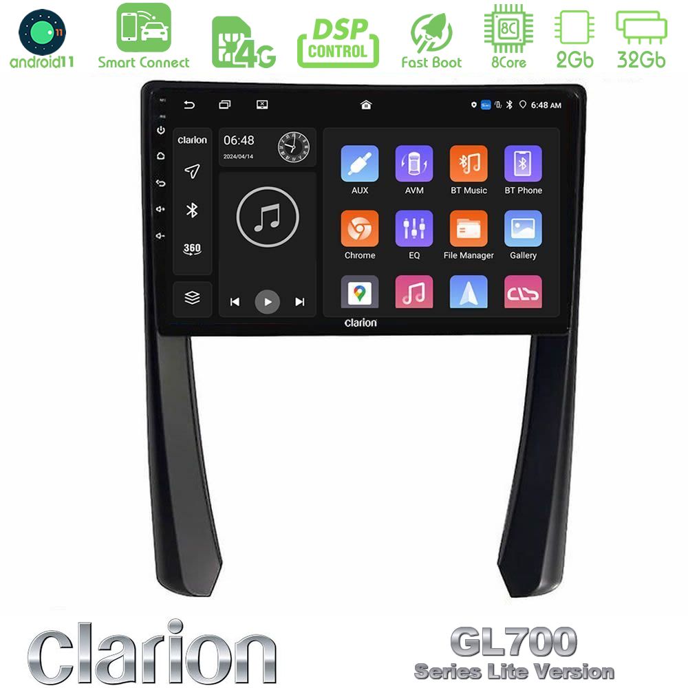 Clarion GL700 Lite Series 8Core Android11 2+32GB Porsche 911/Cayman/Boxster Navigation Multimedia Tablet 9" Με Carplay & Android Auto