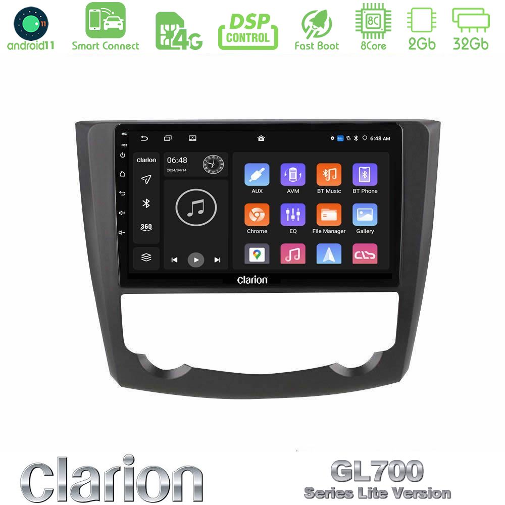 Clarion GL700 Lite Series 8Core Android11 2+32GB Renault Kadjar Navigation Multimedia Tablet 9" Με Carplay & Android Auto