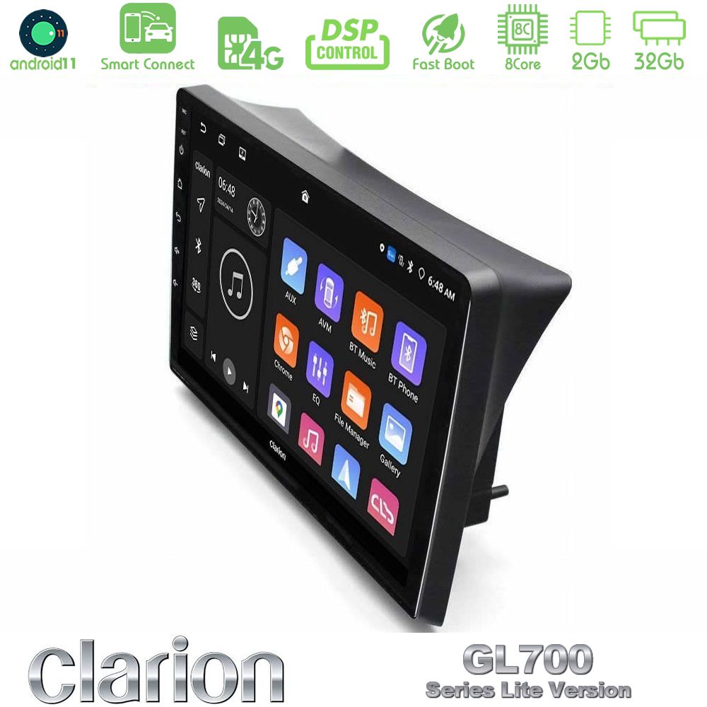 Clarion GL700 Lite Series 8Core Android11 2+32GB Opel Vivaro/Renault Trafic/Nissan Primastar Navigation Multimedia Tablet 10" Με Carplay & Android Auto