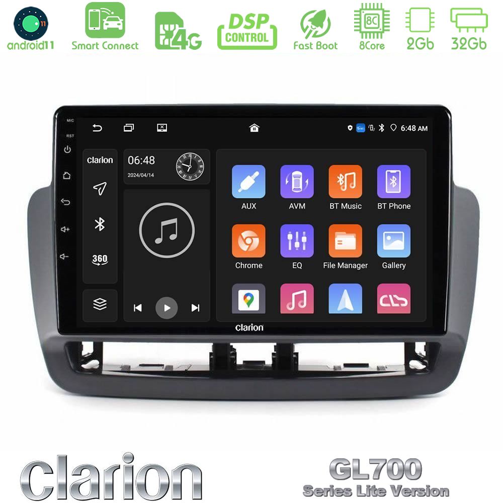 Clarion GL700 Lite Series 8Core Android11 2+32GB Seat Ibiza 2012-2015 Navigation Multimedia Tablet 9" Με Carplay & Android Auto