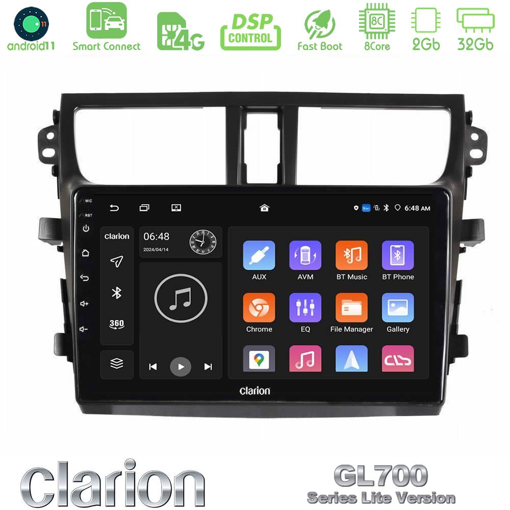 Clarion GL700 Lite Series Suzuki Celerio 2014-2020 8Core Android11 2+32GB Navigation Multimedia Tablet 9" Με Carplay & Android Auto Με Carplay & Android Auto