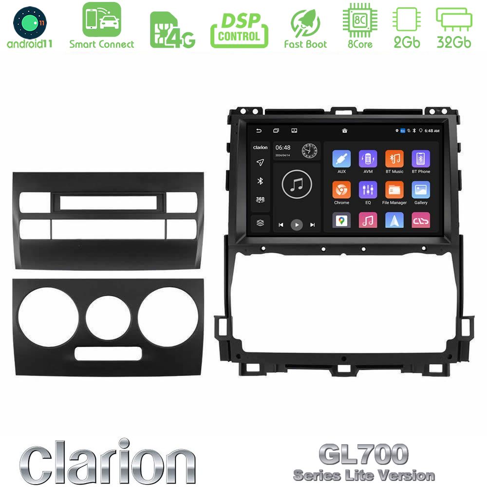 Clarion GL700 Lite Series 8Core Android11 2+32GB Toyota Land Cruiser J120 2002-2009 Navigation Multimedia Tablet 9" Με Carplay & Android Auto