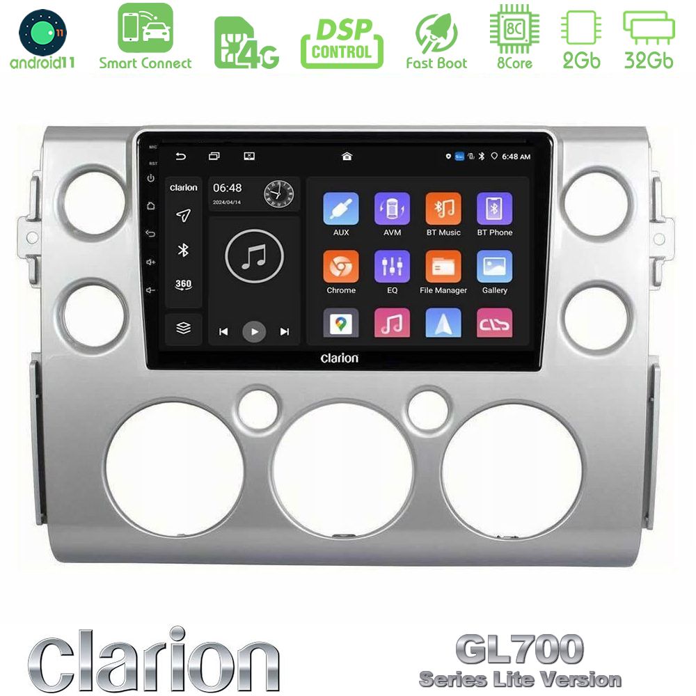 Clarion GL700 Lite Series 8Core Android11 2+32GB Toyota FJ 2007-2014 Navigation Multimedia Tablet 9" Με Carplay & Android Auto