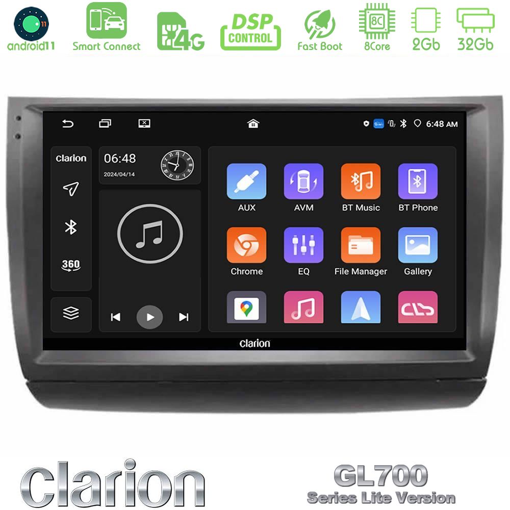 Clarion GL700 Lite Series 8Core Android11 2+32GB Toyota Prius 2004-2009 Navigation Multimedia Tablet 9" Με Carplay & Android Auto