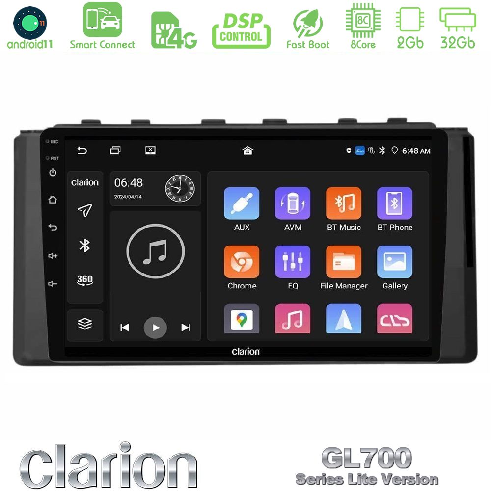 Clarion GL700 Lite Series 8Core Android11 2+32GB Subaru BRZ / Toyota GR86 2022-> Navigation Multimedia Tablet 9" Με Carplay & Android Auto