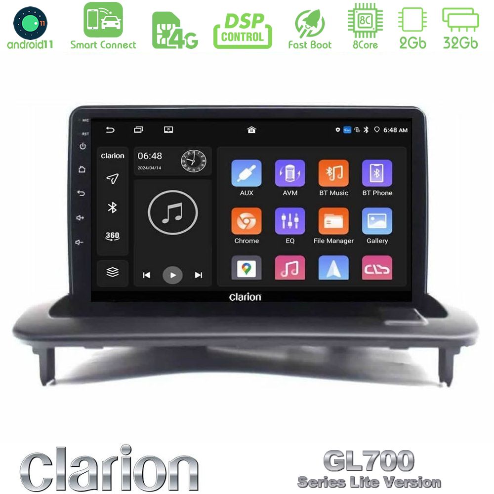 Clarion GL700 Lite Series 8Core Android11 2+32GB Volvo S40/C30/C70 Navigation Multimedia Tablet 9" Με Carplay & Android Auto