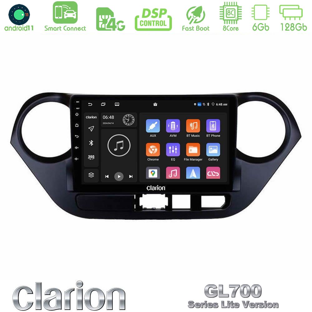 Clarion GL700 Lite Series 8Core Android11 6+128GB Hyundai i10 2014-2020 Navigation Multimedia Tablet 9" Με Carplay & Android Auto
