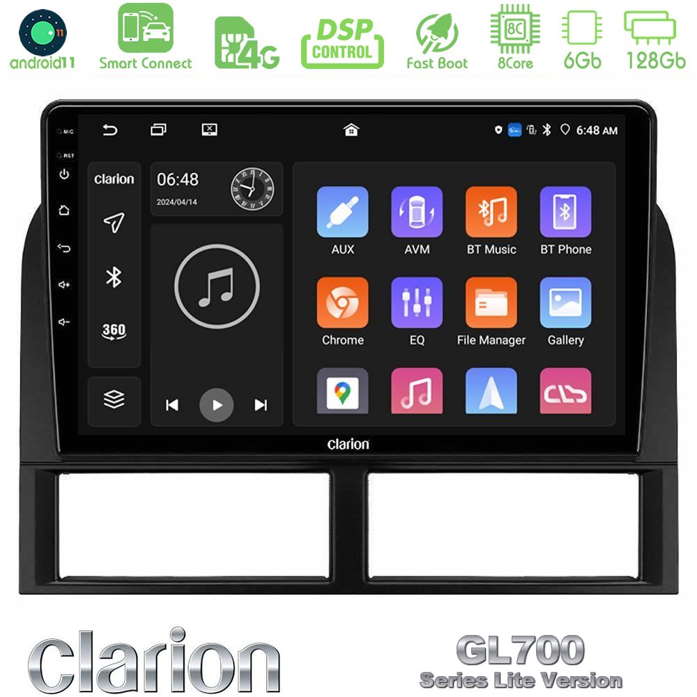 Clarion GL700 Lite Series 8Core Android11 6+128GB Jeep Grand Cherokee 1999-2004 Navigation Multimedia Tablet 9" Με Carplay & Android Auto