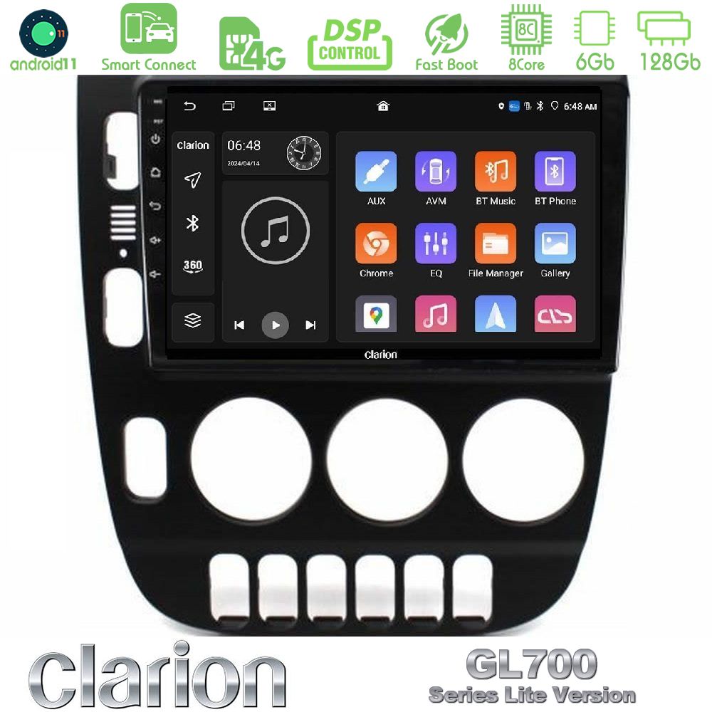 Clarion GL700 Lite Series 8Core Android11 6+128GB Mercedes ML Class (W163) 1998-2005 Navigation Multimedia Tablet 9" Με Carplay & Android Auto