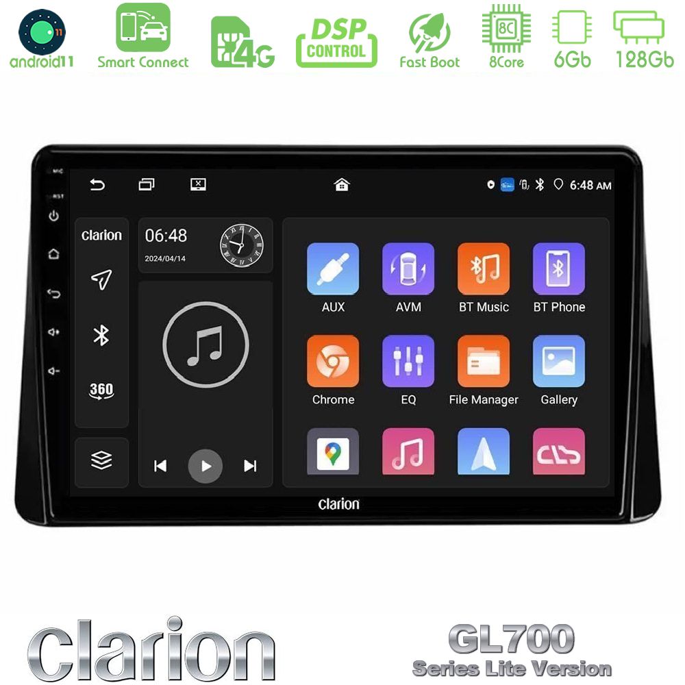 Clarion GL700 Lite Series 8Core Android11 6+128GB Mitsubishi Eclipse Cross 2018-2023 Navigation Multimedia Tablet 9" Με Carplay & Android Auto