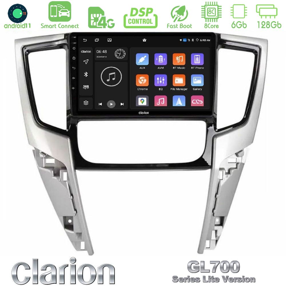 Clarion GL700 Lite Series 8Core Android11 6+128GB Mitsubishi L200 2019-2023 Navigation Multimedia Tablet 9" Με Carplay & Android Auto