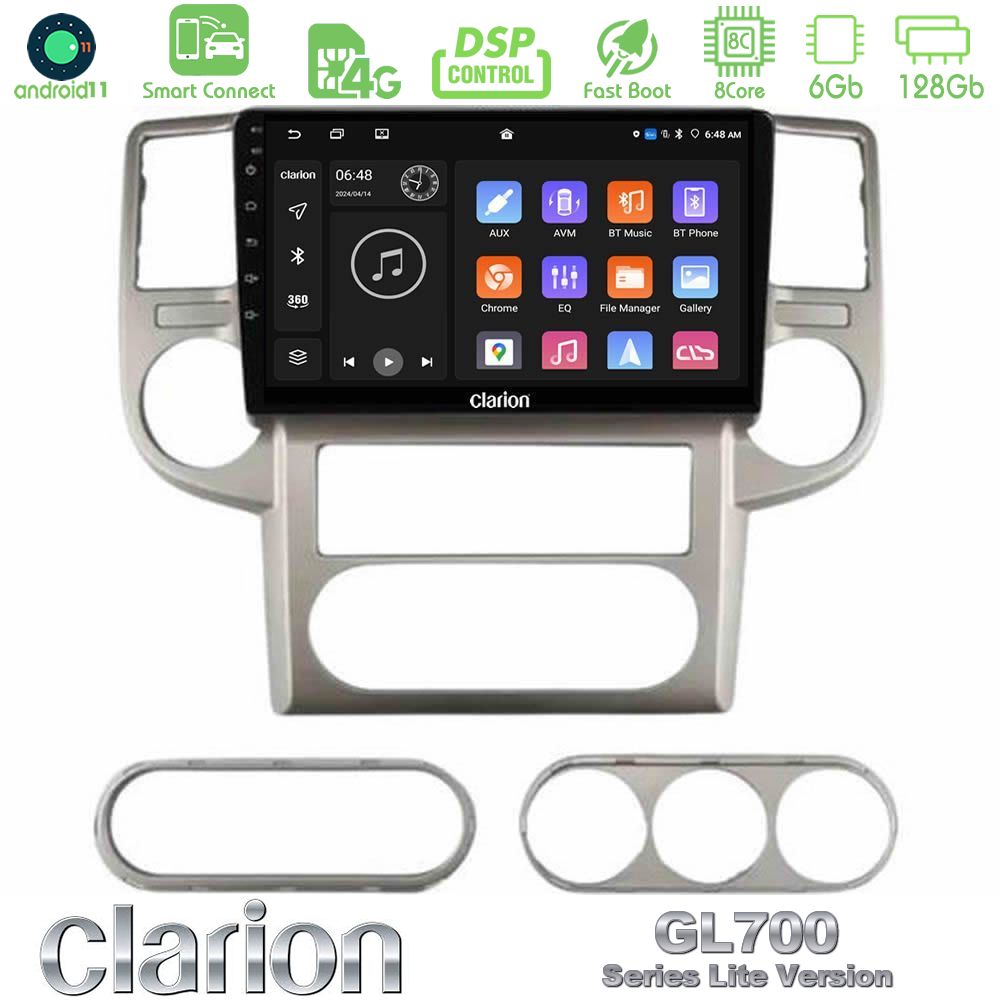 Clarion GL700 Lite Series 8Core Android11 6+128GB Nissan X-Trail 2003-2007 Navigation Multimedia Tablet 10" Με Carplay & Android Auto