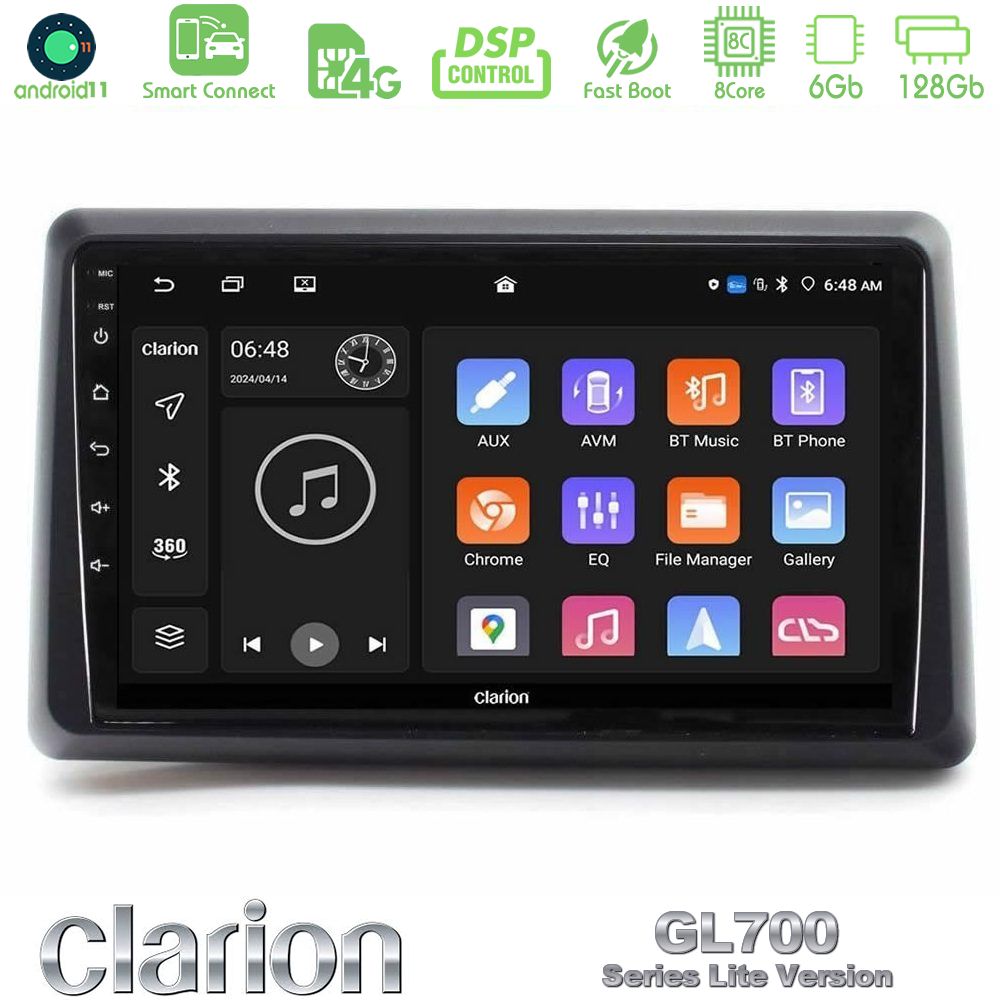 Clarion GL700 Lite Series 8Core Android11 6+128GB Renault Express 2020-2025 Navigation Multimedia Tablet 9" Με Carplay & Android Auto