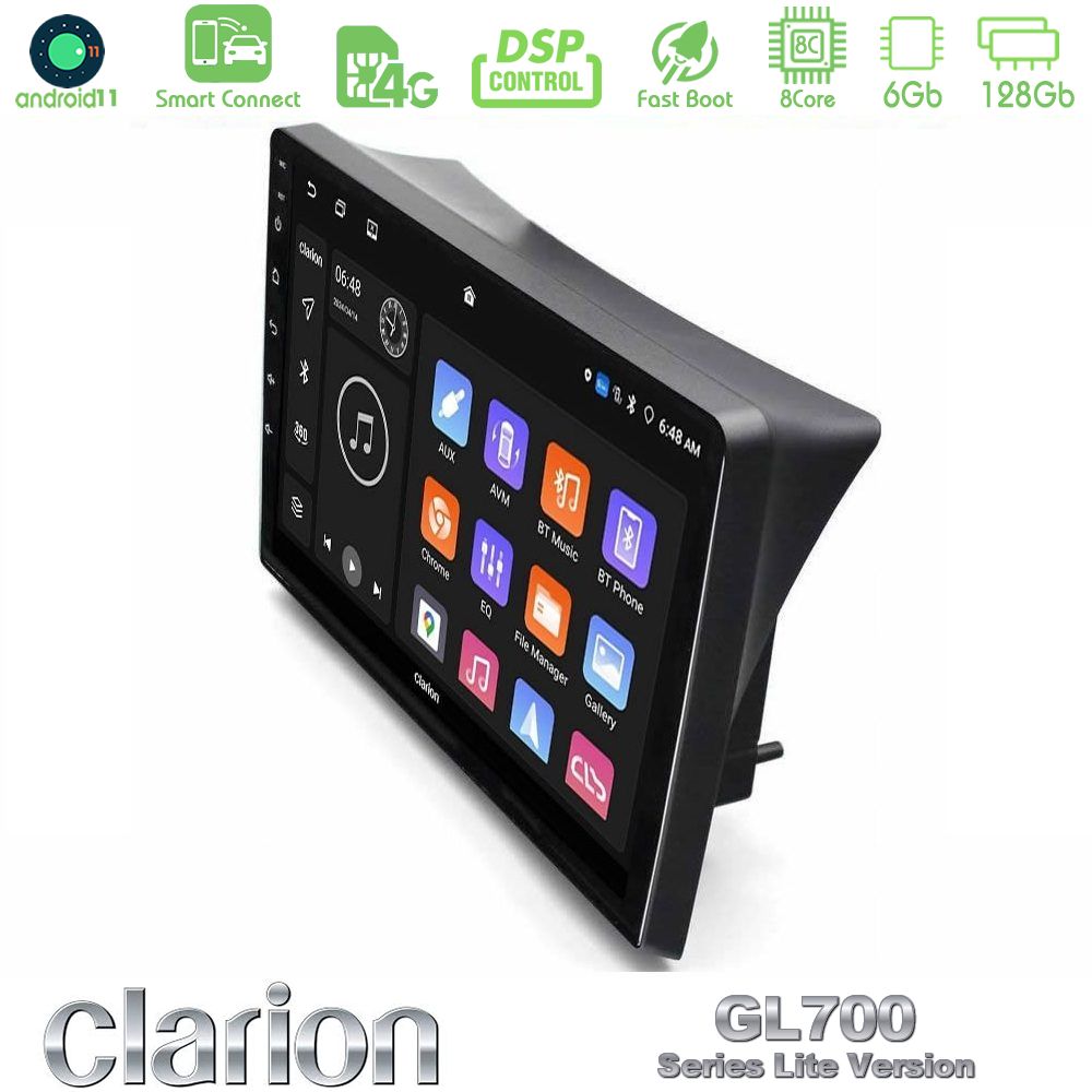 Clarion GL700 Lite Series 8Core Android11 6+128GB Opel Vivaro/Renault Trafic/Nissan Primastar Navigation Multimedia Tablet 10" Με Carplay & Android Auto