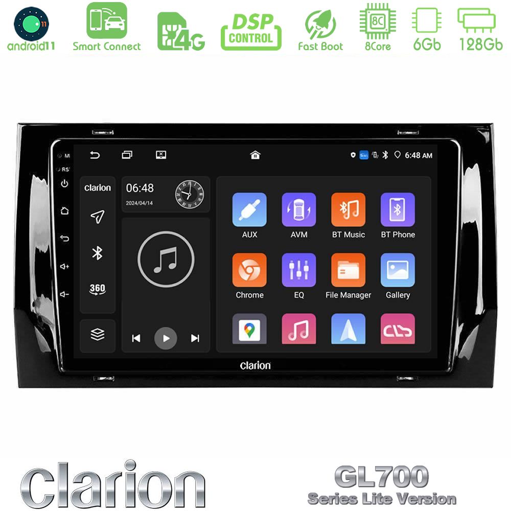 Clarion GL700 Lite Series 8Core Android11 6+128GB Skoda Kodiaq/Karoq 2017-> Navigation Multimedia Tablet 10" Με Carplay & Android Auto