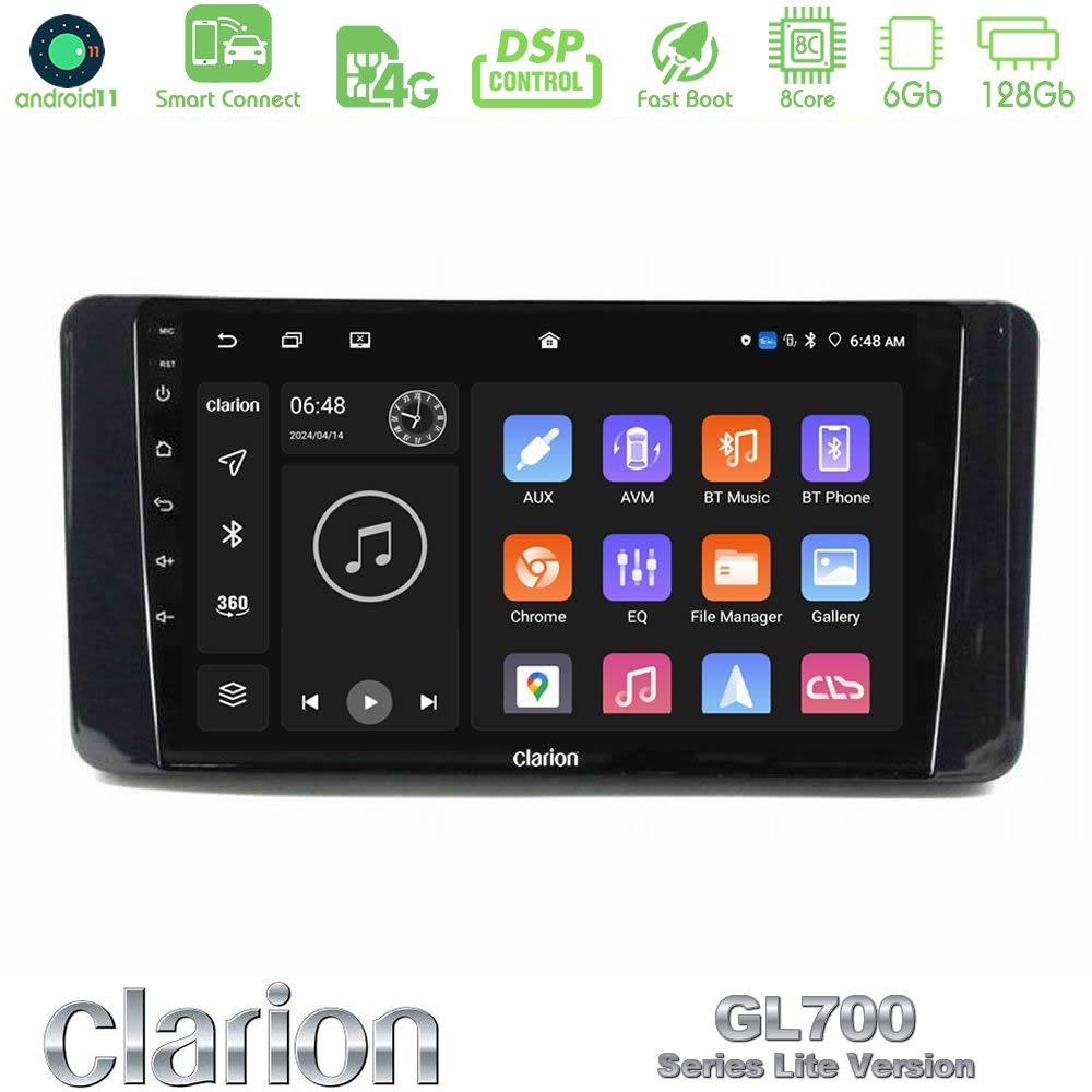 Clarion GL700 Lite Series Skoda Kamiq 2019-2022 8Core Android11 6+128GB Navigation Multimedia Tablet 9" Με Carplay & Android Auto