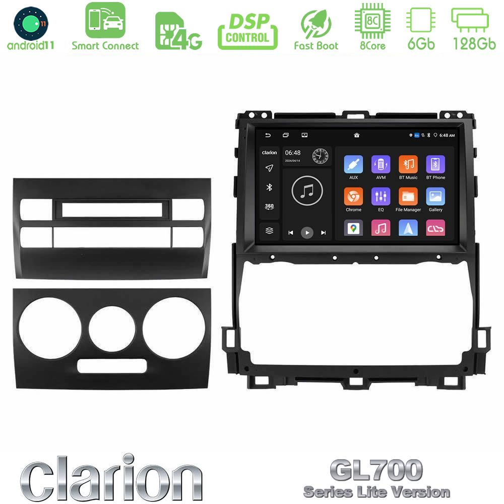 Clarion GL700 Lite Series 8Core Android11 6+128GB Toyota Land Cruiser J120 2002-2009 Navigation Multimedia Tablet 9" Με Carplay & Android Auto