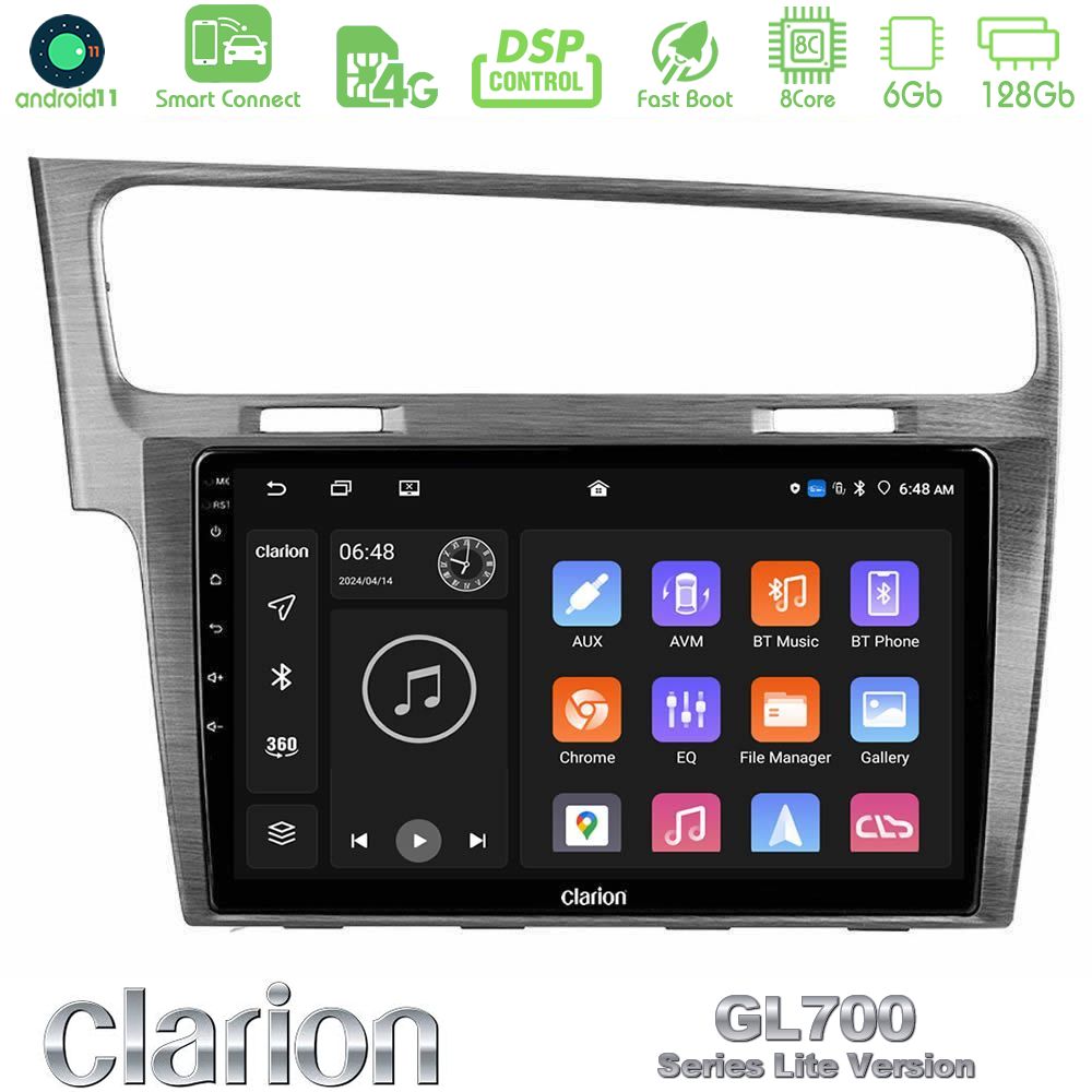 Clarion GL700 Lite Series 8Core Android11 6+128GB VW GOLF 7 Navigation Multimedia Tablet 10" Με Carplay & Android Auto
