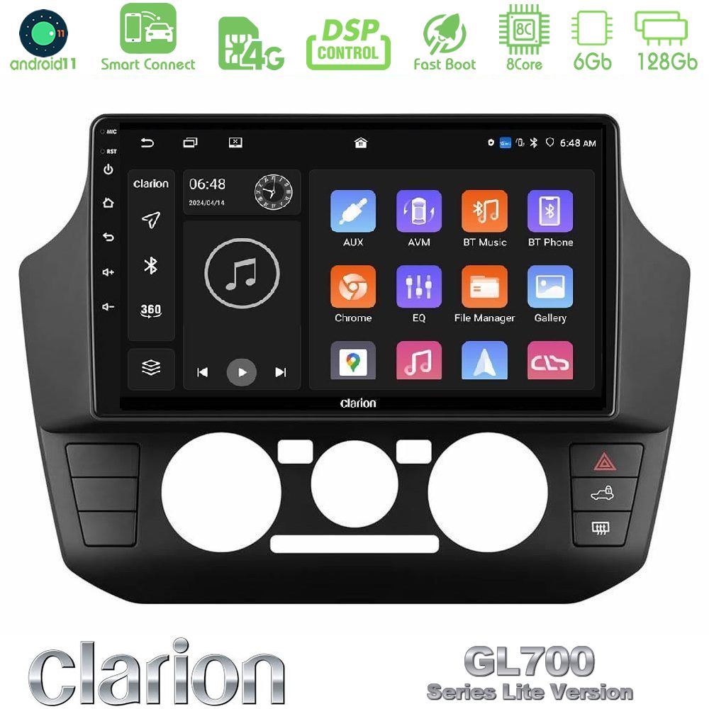 Clarion GL700 Lite Series 8Core Android11 6+128GB VW Up/Skoda Citigo/Seat Mii Navigation Multimedia Tablet 9" Με Carplay & Android Auto