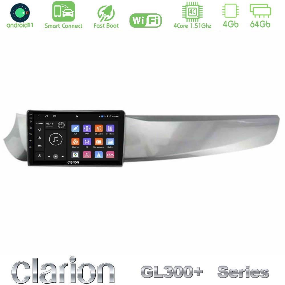 Clarion GL300+ Series 4Core Android11 4+64GB  Alfa Romeo Giulietta 2010-2014 Navigation Multimedia Tablet 9"