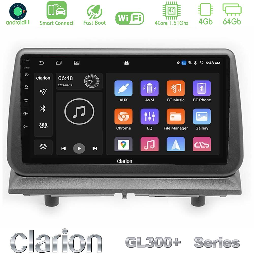 Clarion GL300+ Series 4Core Android11 4+64GB  Dodge Nitro 2007-2011 Navigation Multimedia Tablet 9"