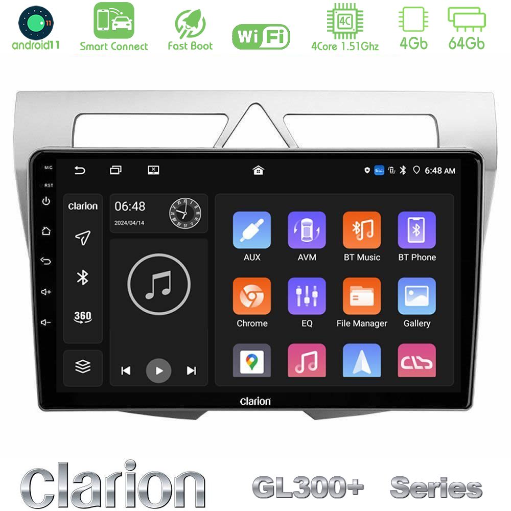 Clarion GL300+ Series 4Core Android11 4+64GB  Kia Picanto Navigation Multimedia Tablet 9"