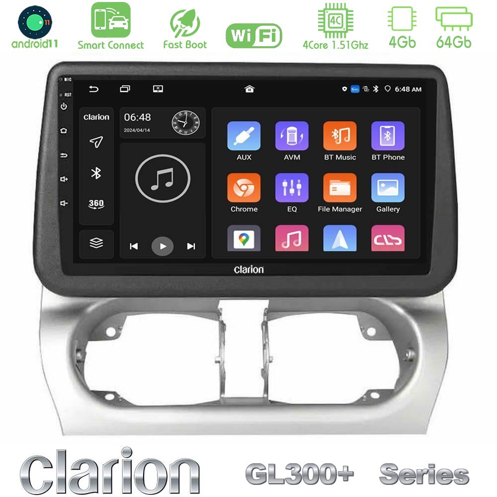 Clarion GL300+ Series 4Core Android11 4+64GB  Opel Corsa C/Combo C Navigation Multimedia Tablet 9"