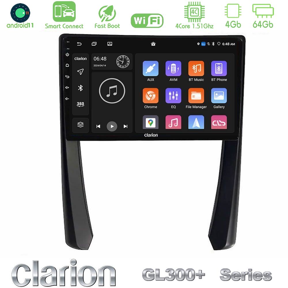 Clarion GL300+ Series 4Core Android11 4+64GB  Porsche 911/Cayman/Boxster Navigation Multimedia Tablet 9"