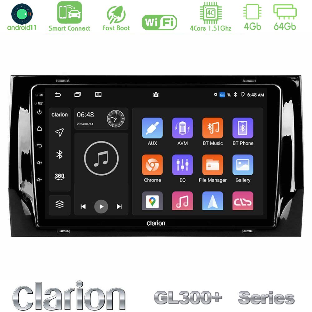 Clarion GL300+ Series 4Core Android11 4+64GB  Skoda Kodiaq 2017-> Navigation Multimedia Tablet 10"