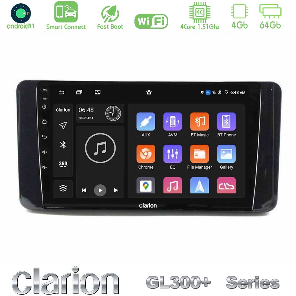 Clarion GL300+ Series 4Core Android11 4+64GB  Skoda Kamiq 2019-2022 Navigation Multimedia Tablet 9"