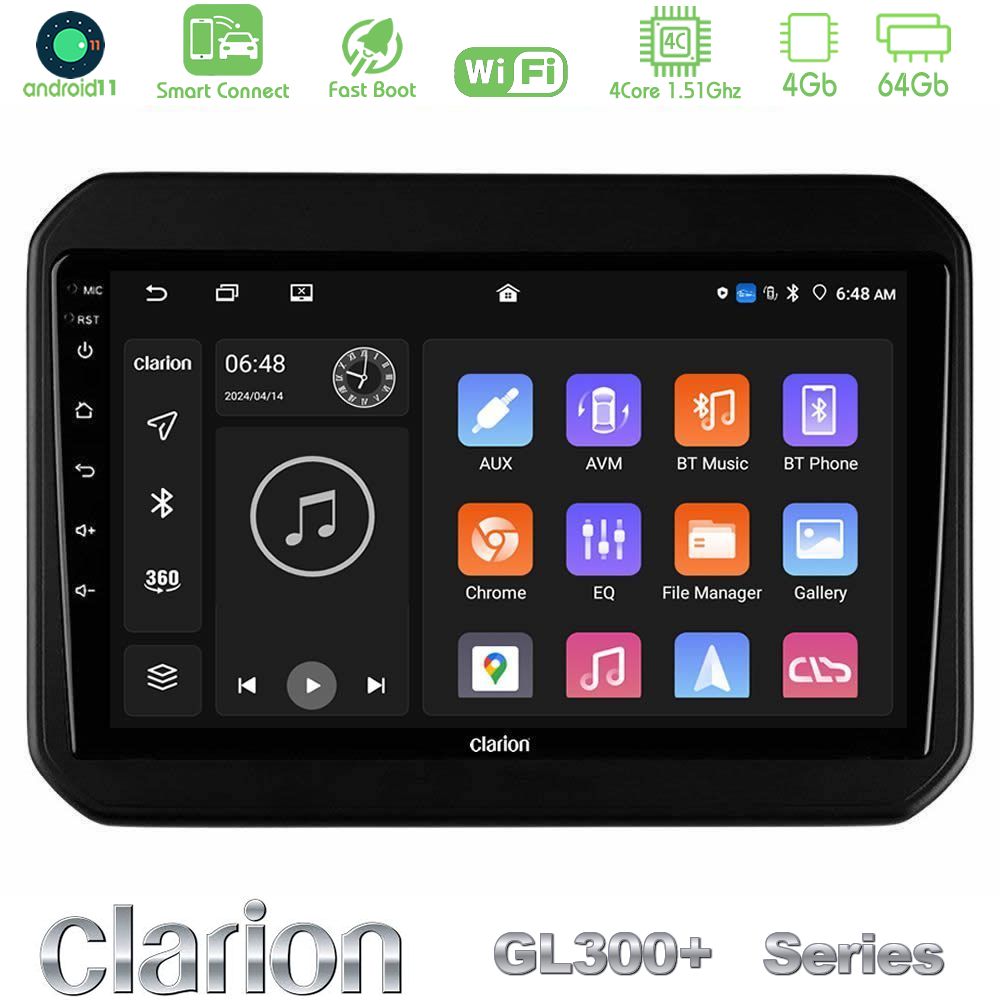 Clarion GL300+ Series 4Core Android11 4+64GB  Suzuki Ignis Navigation Multimedia Tablet 9"