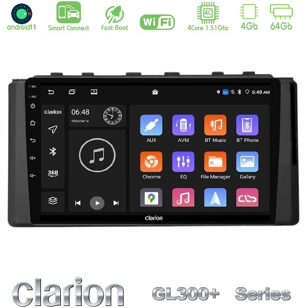 Clarion GL300+ Series 4Core Android11 4+64GB Subaru BRZ / Toyota GR86 2022-> Navigation Multimedia Tablet 9"