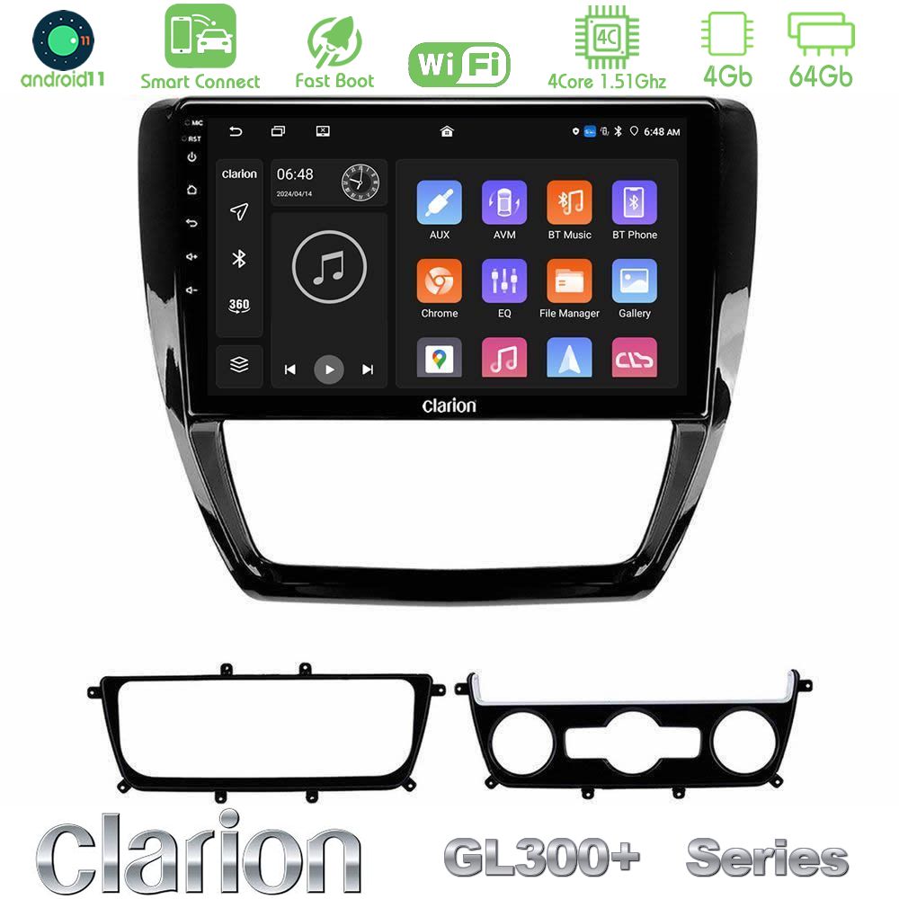 Clarion GL300+ Series 4Core Android11 4+64GB  VW Jetta Navigation Multimedia Tablet 10"