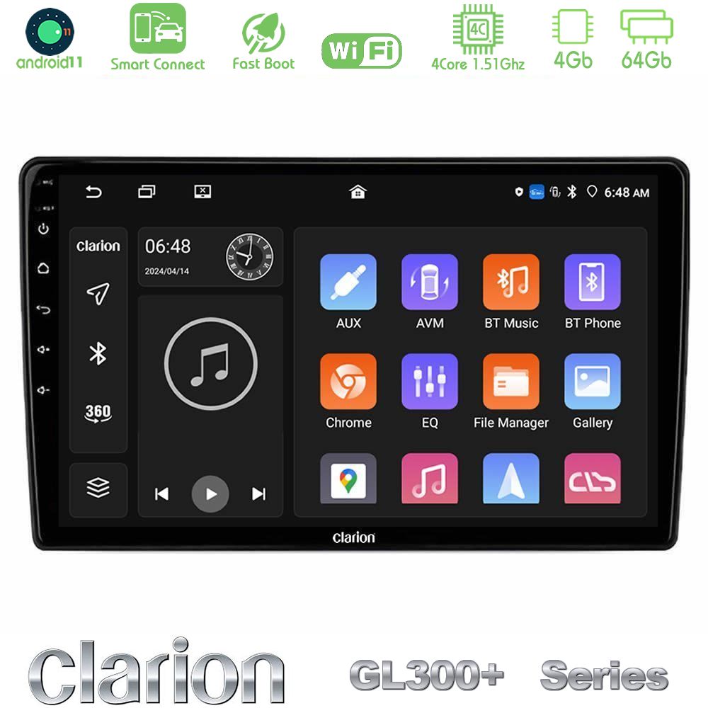 Clarion GL300+ Series 4Core Android11 4+64GB  VW Group Navigation Multimedia Tablet 10"