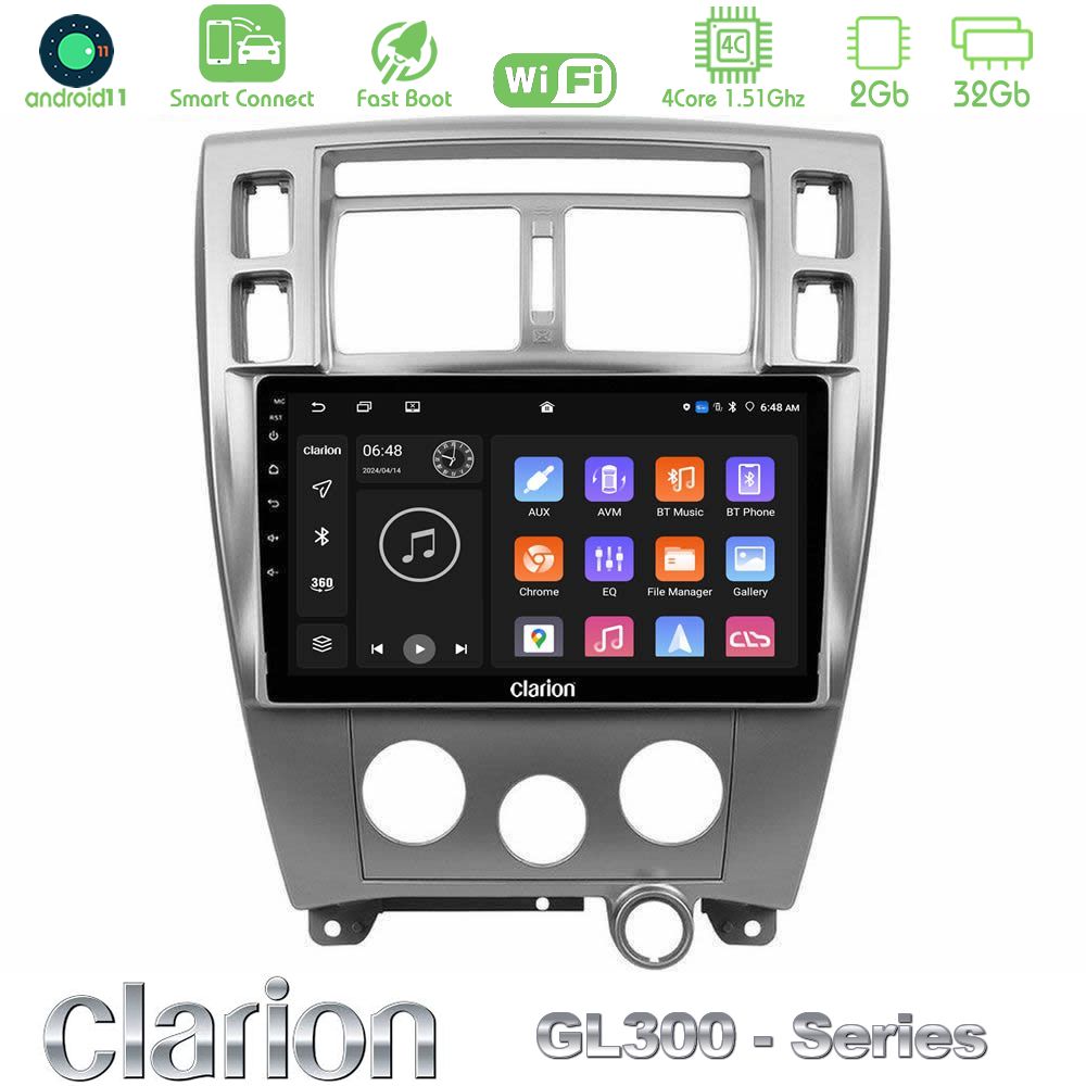Clarion GL300 Series 4Core Android11 2+32GB Hyundai Tucson Navigation Multimedia Tablet 10" Με Carplay & Android Auto