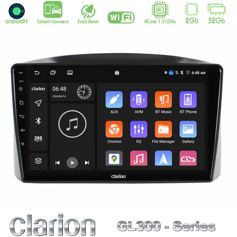 Clarion GL300 Series Jeep Grand Cherokee 2005-2007 4Core Android11 2+32GB Navigation Multimedia Tablet 10" Με Carplay & Android Auto Με Carplay & Android Auto