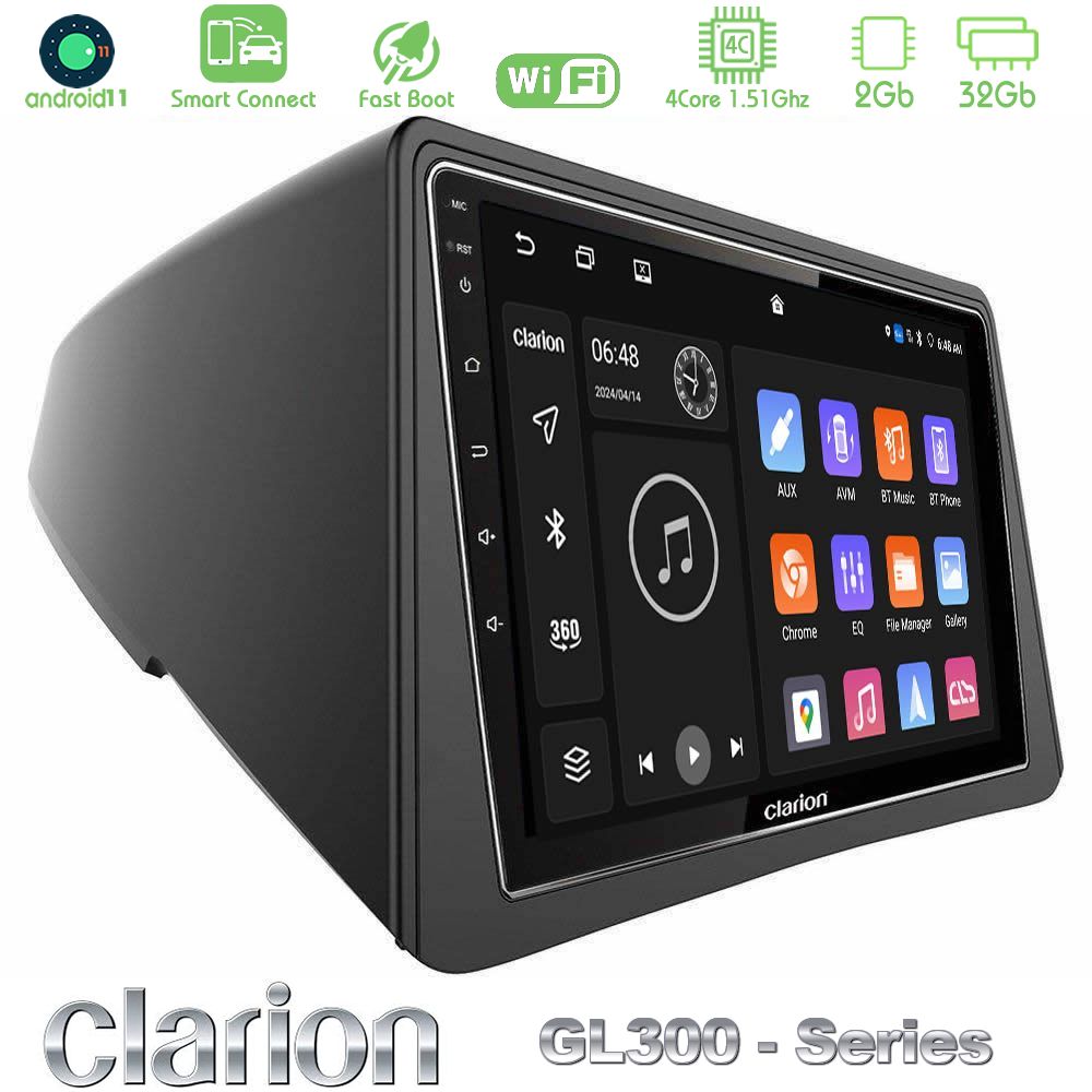 Clarion GL300 Series 4Core Android11 2+32GB Opel Mokka Navigation Multimedia Tablet 9" Με Carplay & Android Auto