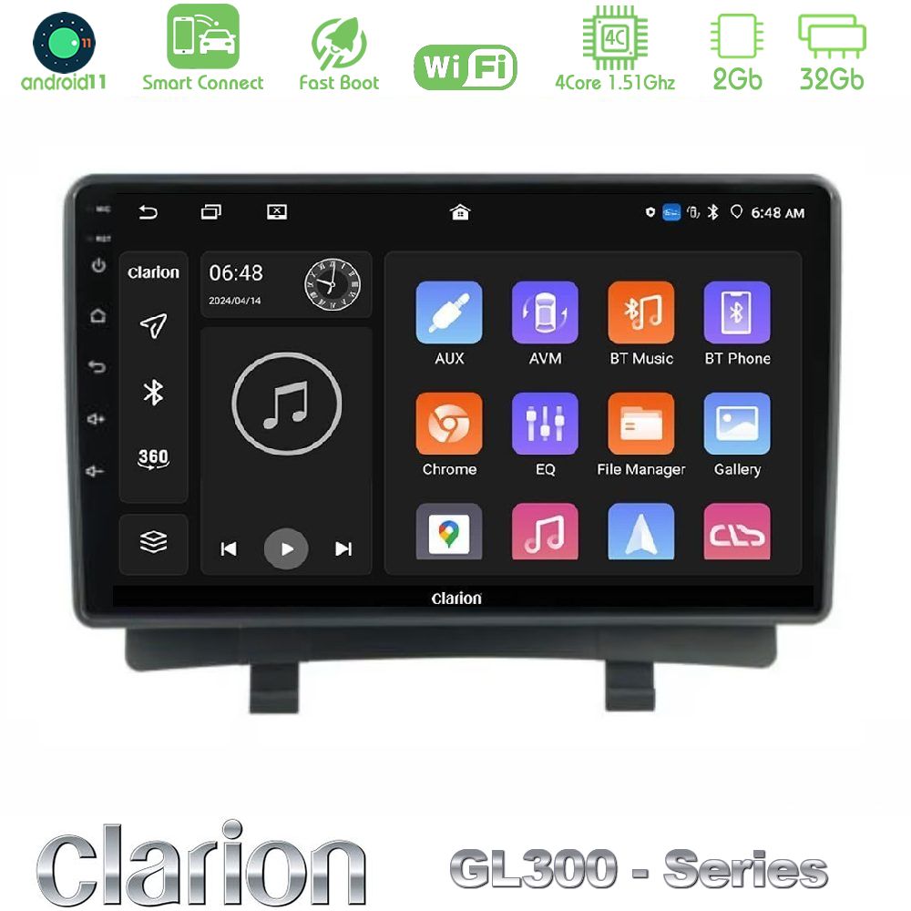 Clarion GL300 Series 4Core Android11 2+32GB Opel Zafira Navigation Multimedia Tablet 9" Με Carplay & Android Auto